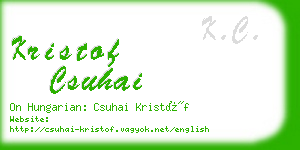 kristof csuhai business card